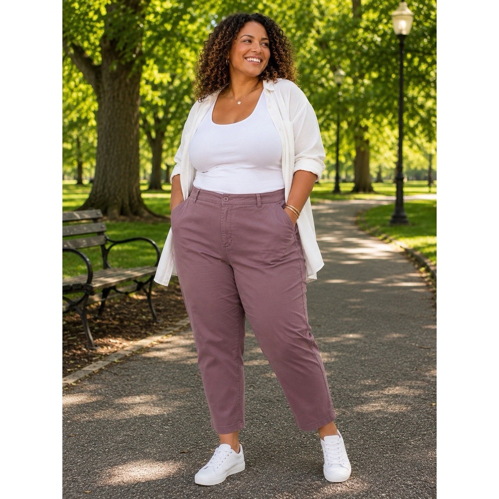 Old Navy High Rise OG Chino Ankle Pants XL Skylark Mauve NWT Stretch Cotton